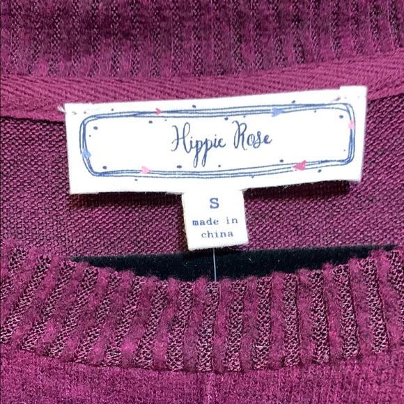 Hippie Rose Burgundy Knit Sweater - Picture 2 of 4